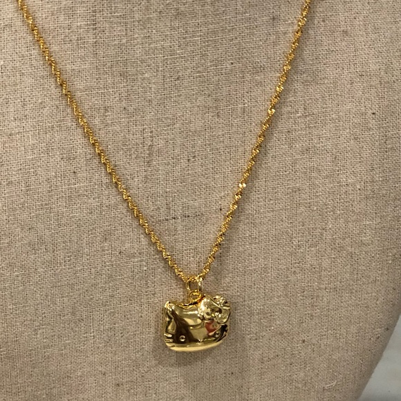 ✨NWT✨ Hello Kitty Gold Plated Locket Charm Necklace on Gold Plated Chain - Picture 4 of 9